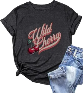Strawberry Shirt Peach T-Shirt Vintage Boho Kawaii Fruit Graphic Tees Shirt Gift for Women Garden Clothing