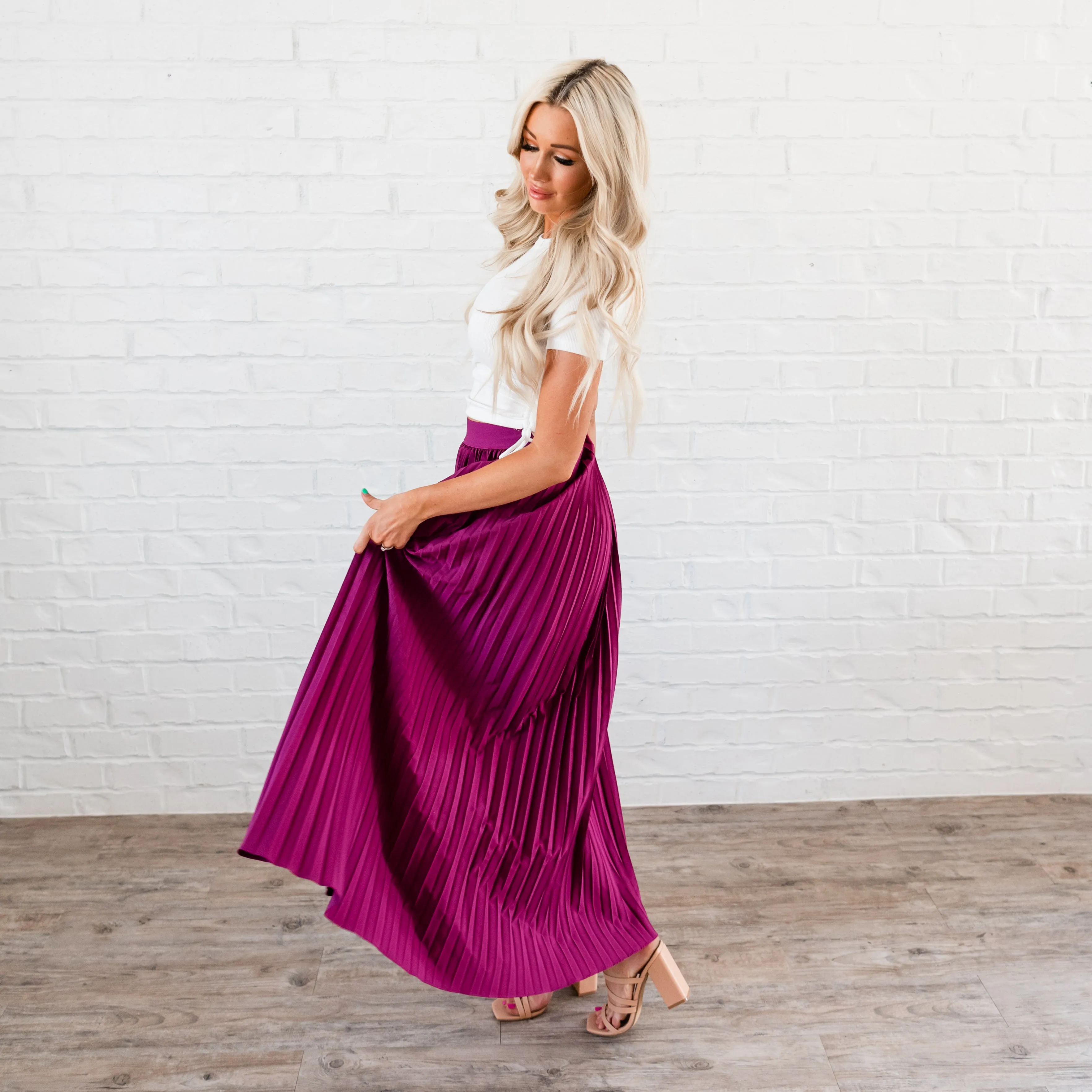 Summer Pleated Maxi Skirt