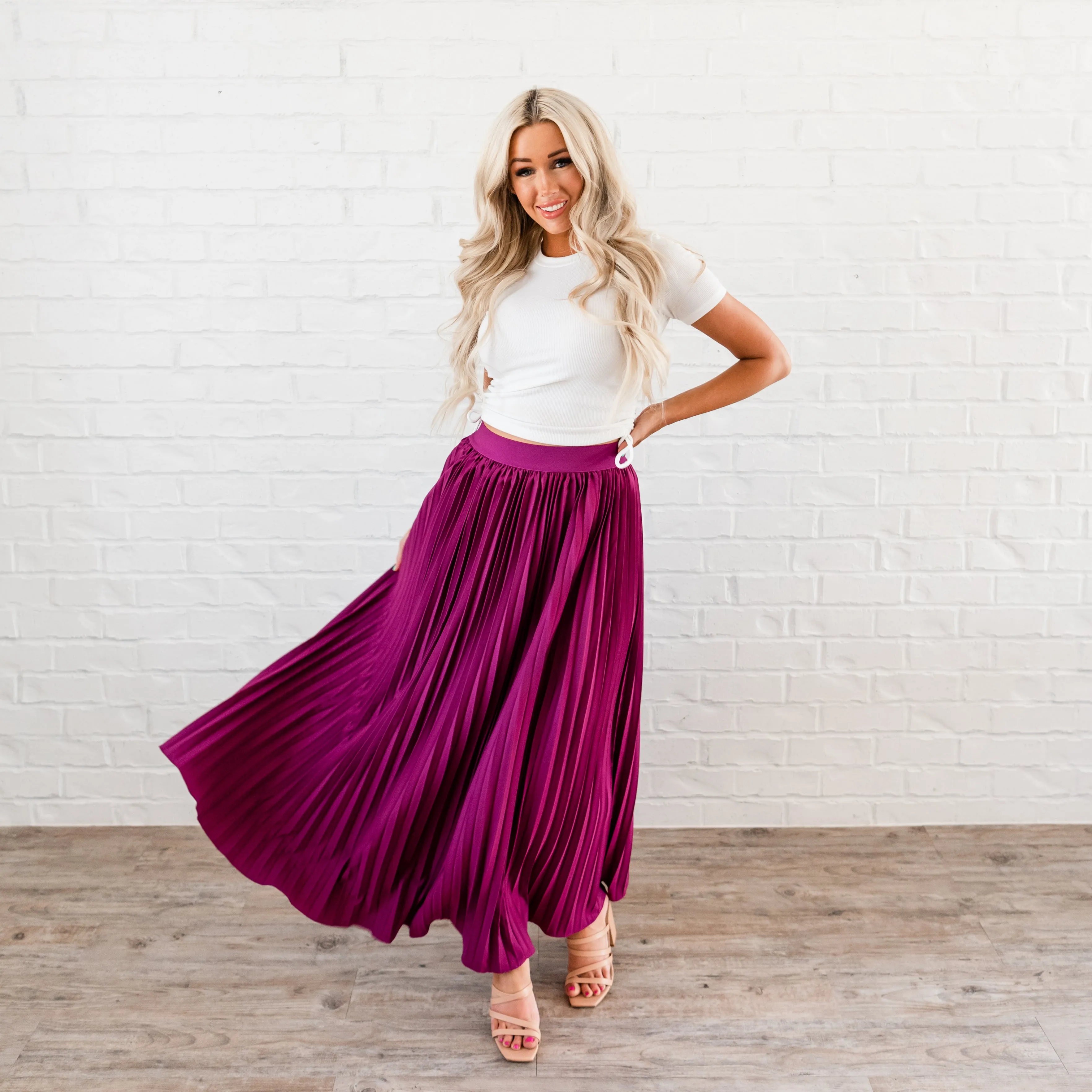 Summer Pleated Maxi Skirt