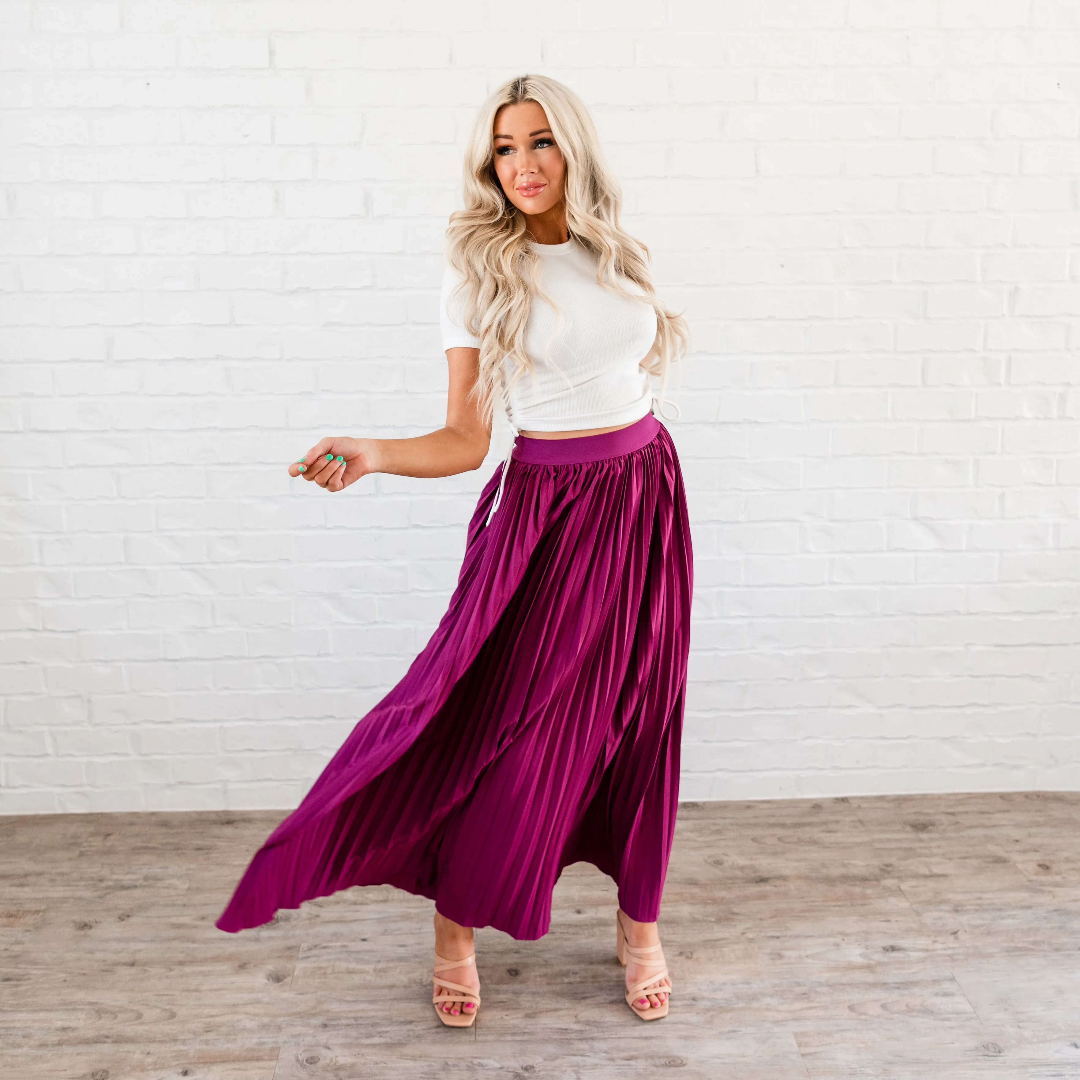 Summer Pleated Maxi Skirt