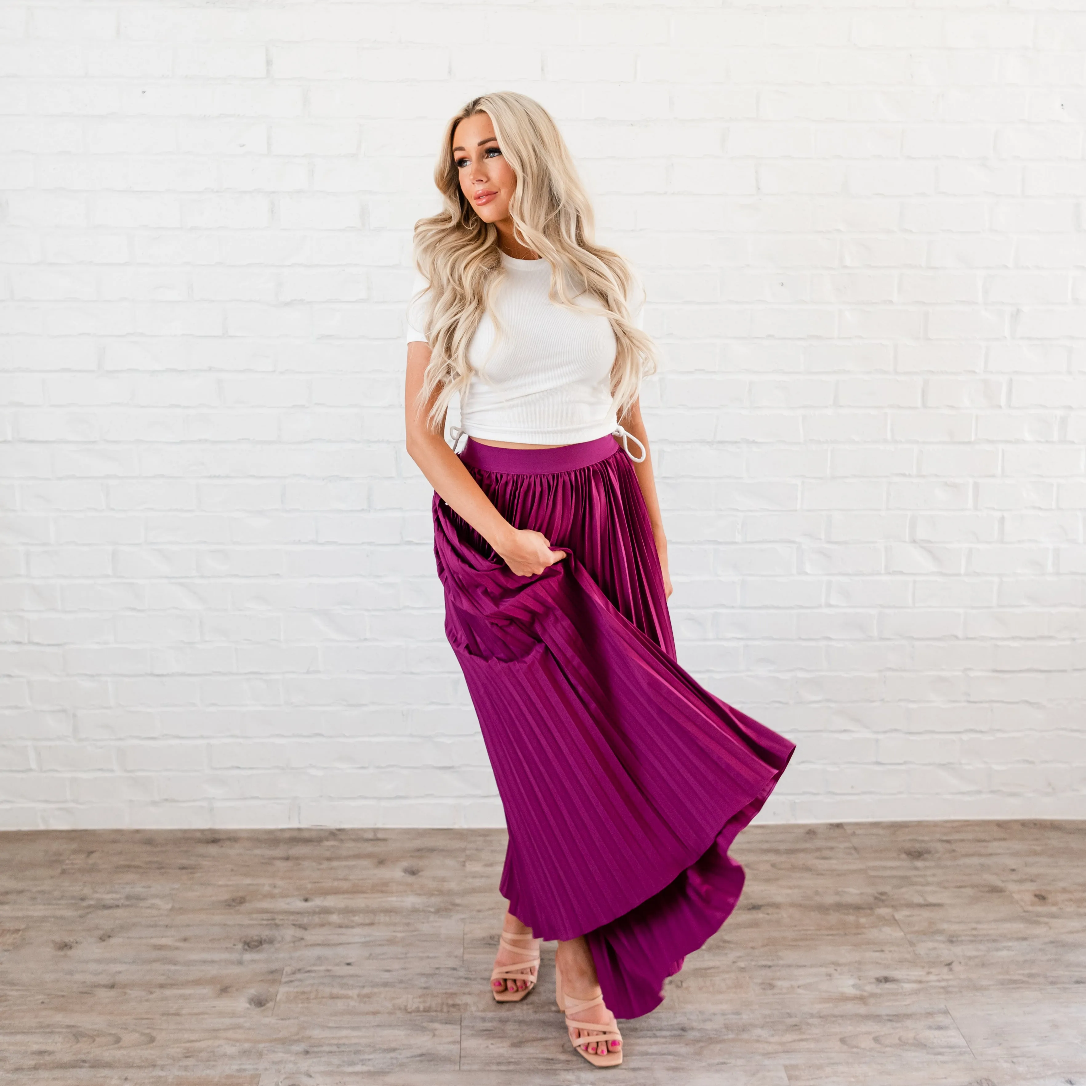 Summer Pleated Maxi Skirt