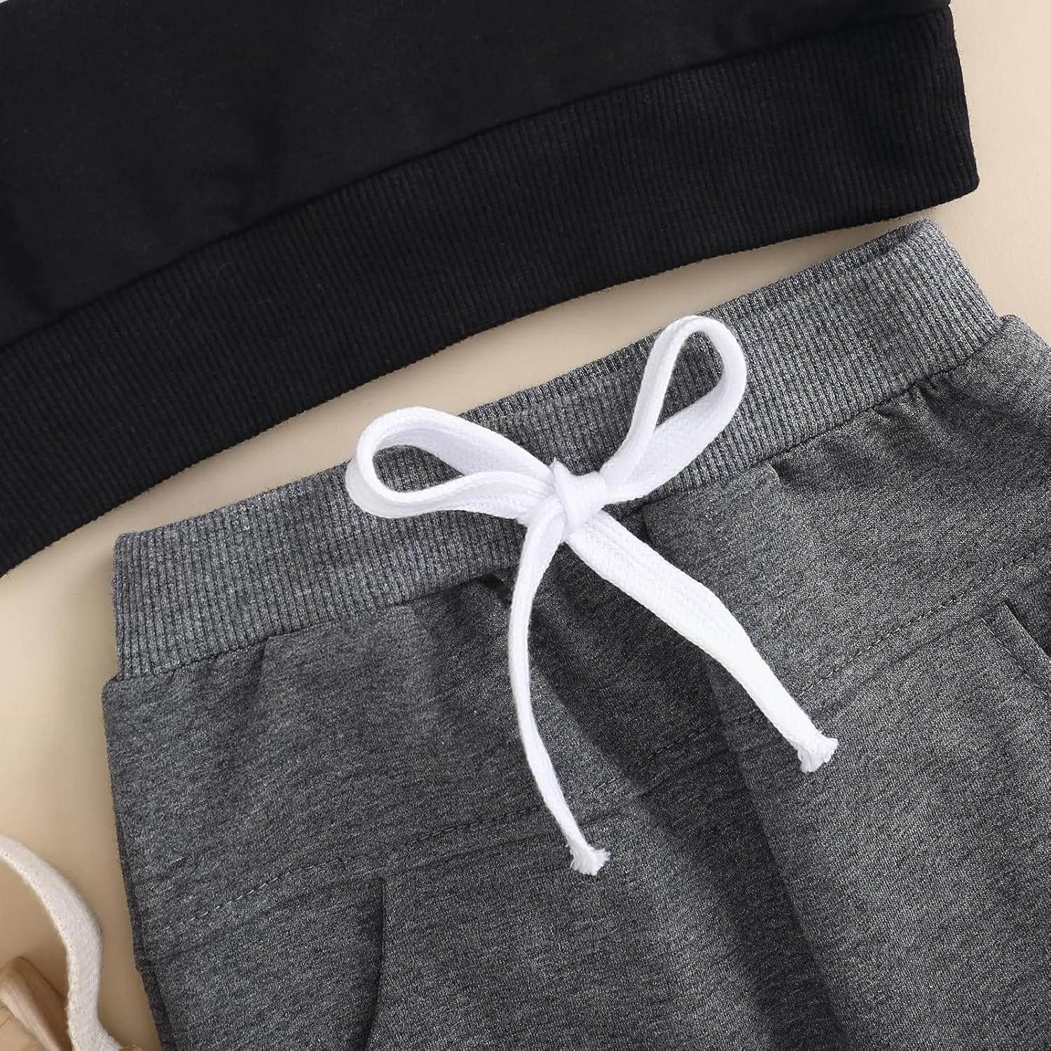 Toddler Baby Boy Clothes Color Block Hooded Sweatshirt Pullover Jogger Pants 2Pcs Fall Winter Sweatsuit Outfit