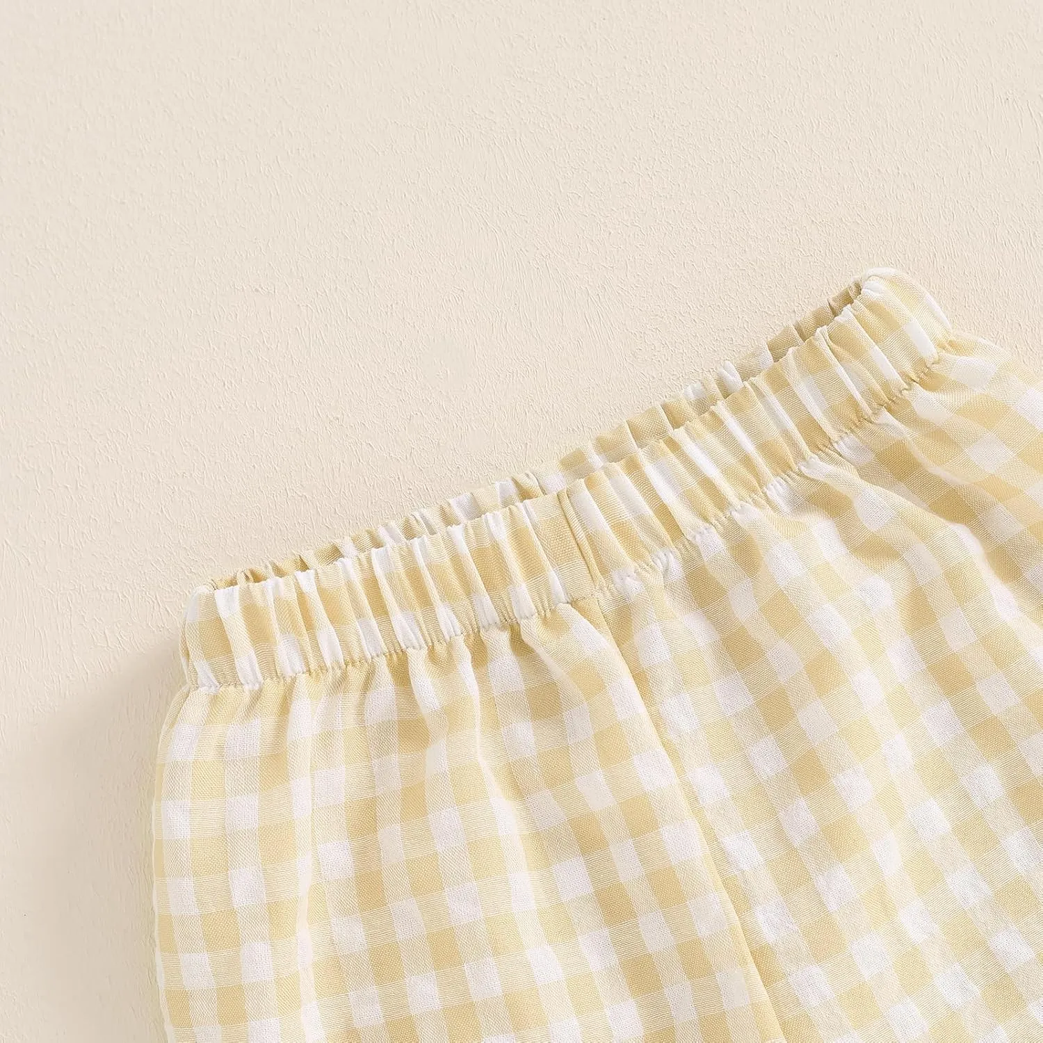 Toddler Baby Girl Boy Cotton Linen Pants Plaid Elastic Jogger Gingham Lantern Long Pants Summer Fall Harem Pants