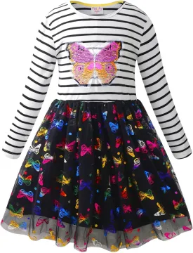 VASCHY Cute Girls Casual Autumn Spring Long-Sleeve Outfit, Toddler/Big Kid Girls Clothing Size 3-10T