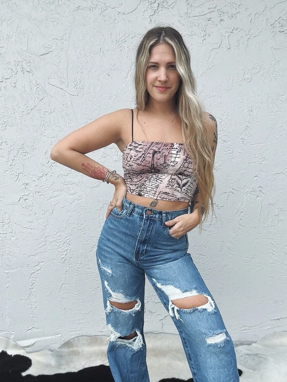 Witchcraft Alchemy Print Crop Top