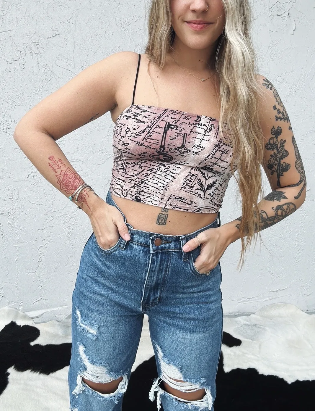 Witchcraft Alchemy Print Crop Top