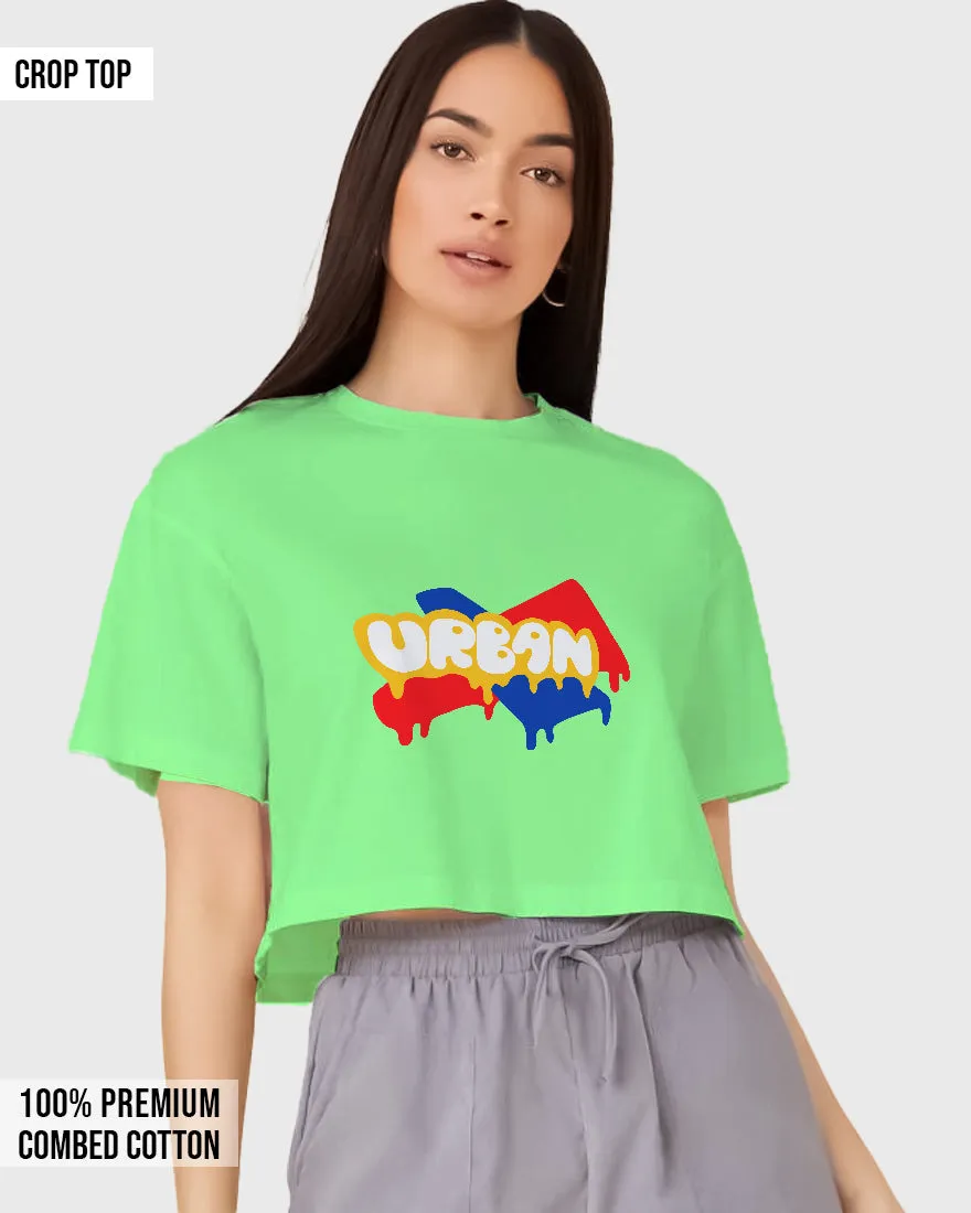 Womens Cropped TShirt Funky Urban
