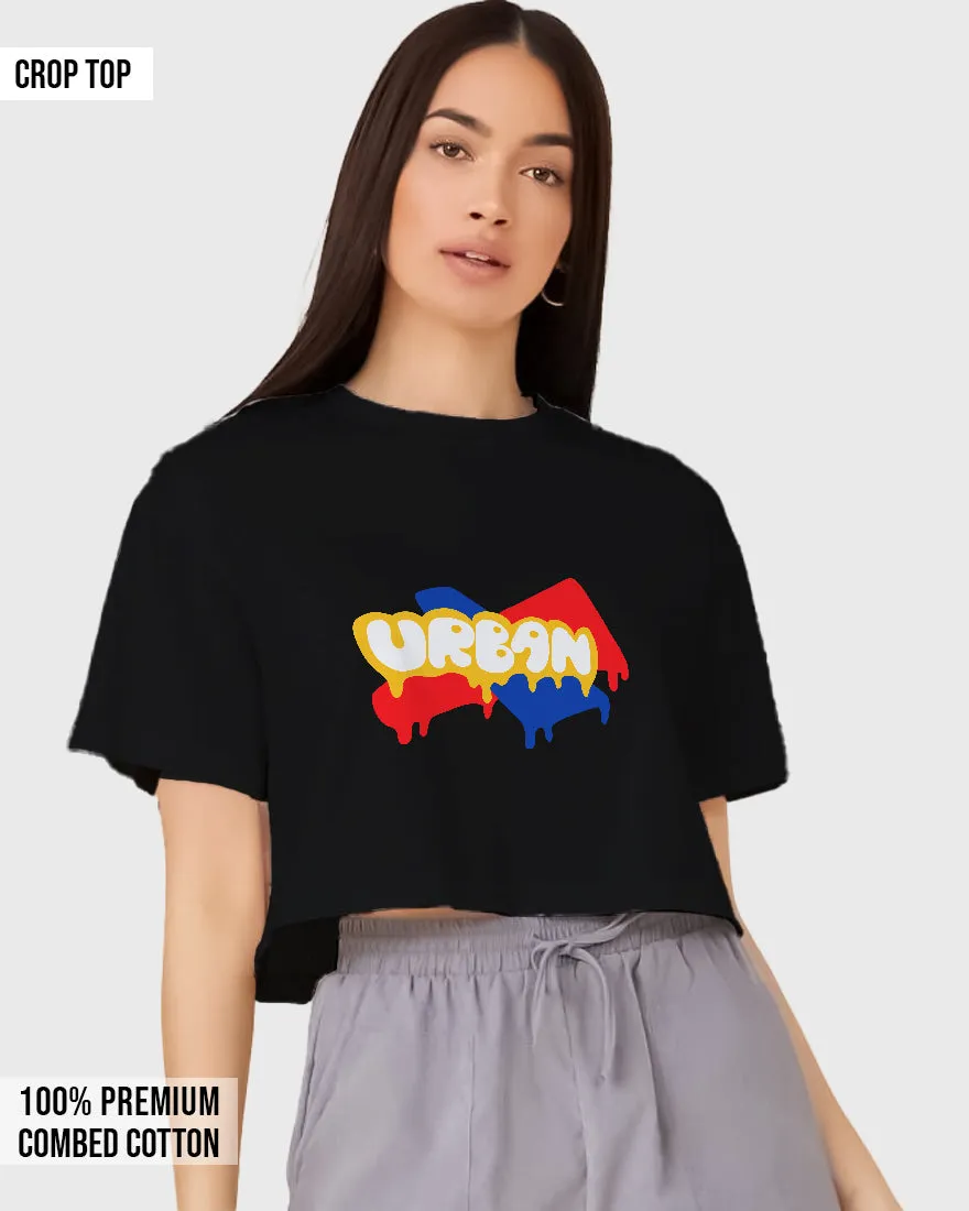 Womens Cropped TShirt Funky Urban