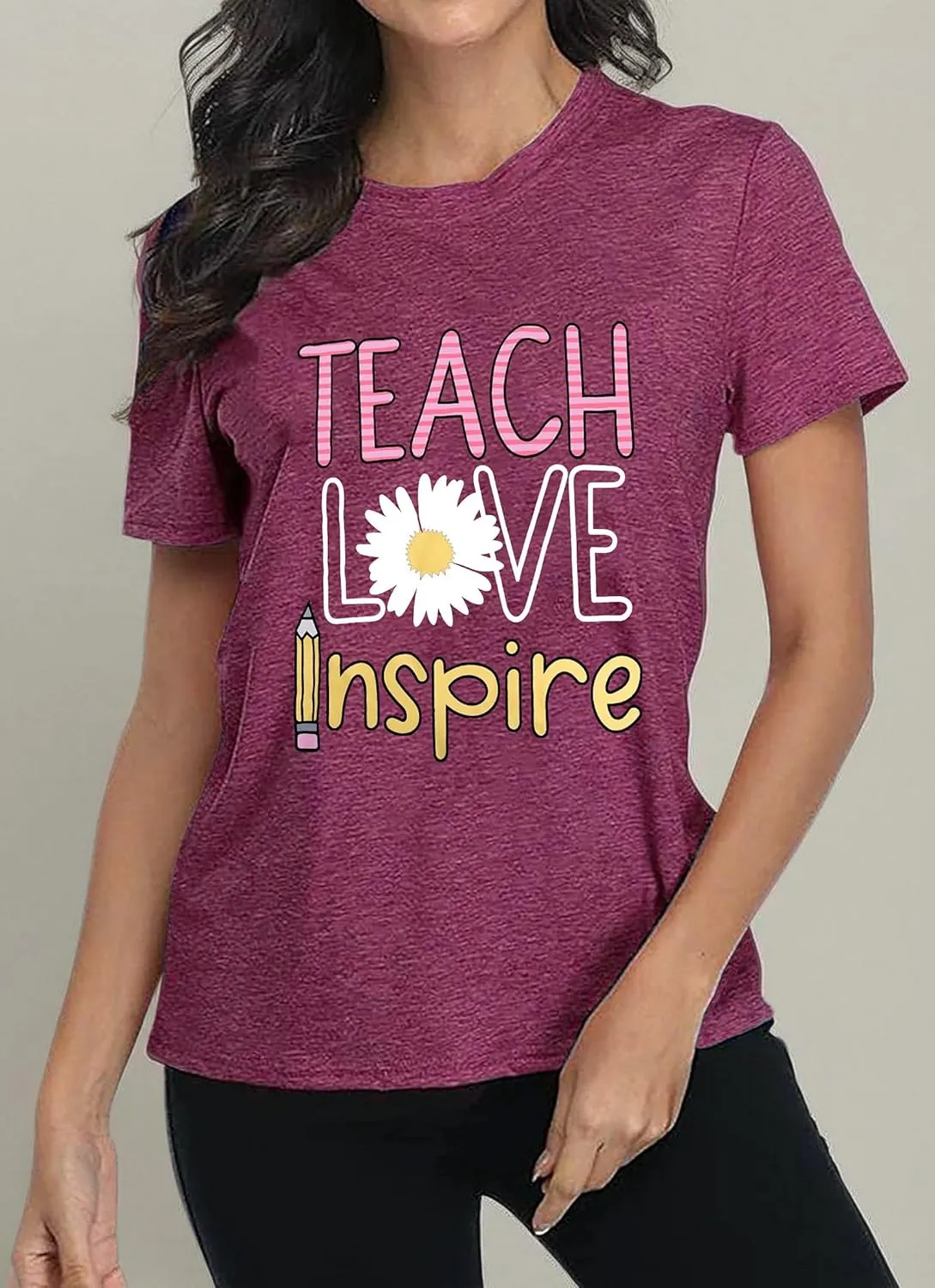 Women's T-Shirt Teaching Kindness Teacher Shirt Funny Short Sleeve Inspirational Graphic Tee Top