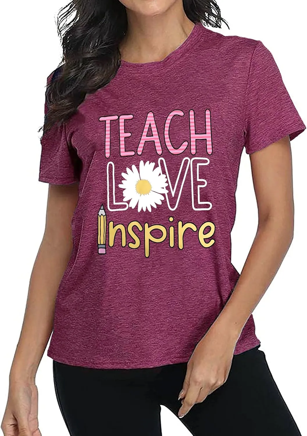 Women's T-Shirt Teaching Kindness Teacher Shirt Funny Short Sleeve Inspirational Graphic Tee Top