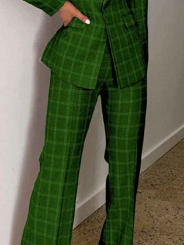 xakxx Wide Leg Plaid Suit Pants